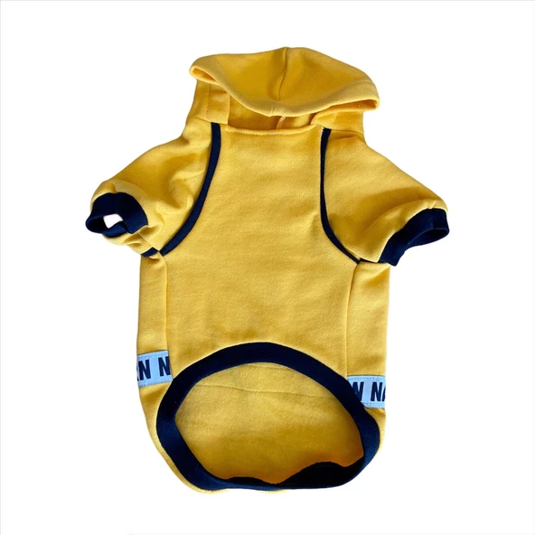 Yellow Modern Native Kapşonlu Sweat by Kemique Köpek Kazağı - 4