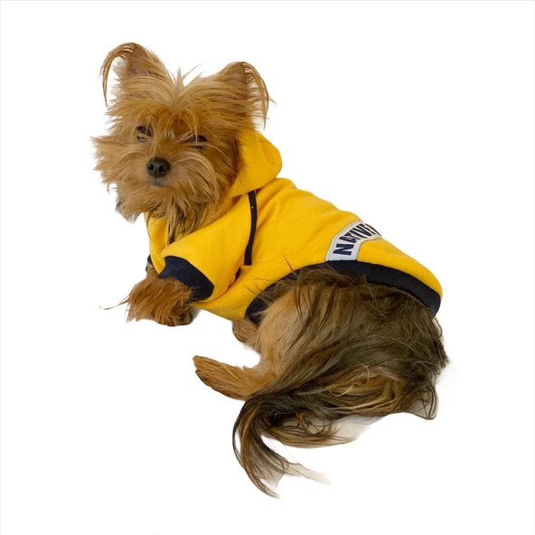 Yellow Modern Native Kapşonlu Sweat by Kemique Köpek Kazağı - 6