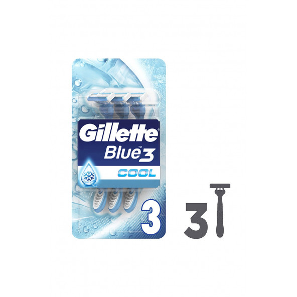 Gillette Blue3 Tıraş Bıçağı 3'lü Cool