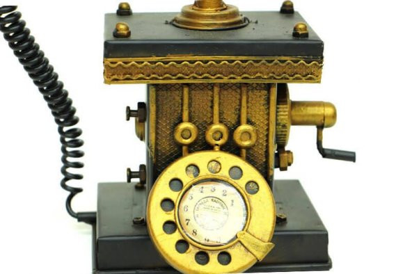 Dekoratif Metal Telefon Kumbaralı Kumbara Biblo Hediyelik - Resim 4