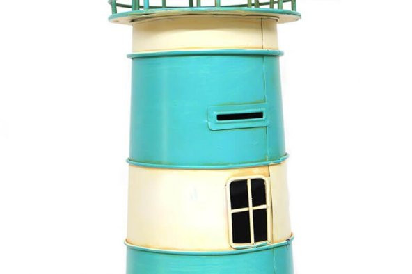 Dekoratif Metal Deniz Feneri Kumbara Vintage Biblo Hediyelik - Resim 3