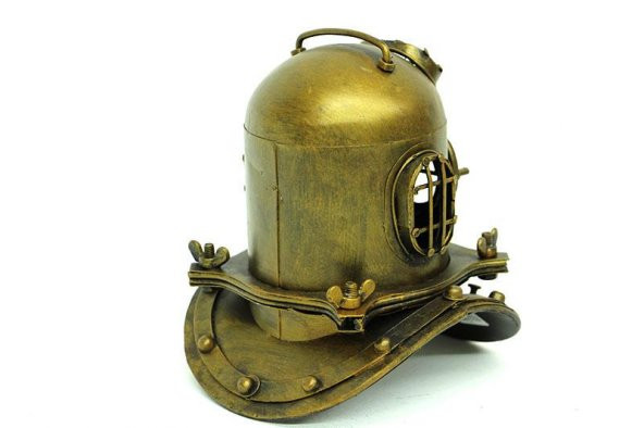 Dekoratif Metal Dalgıç Başlığı Vintage Biblo Ev Ofis Hediyelik - 3