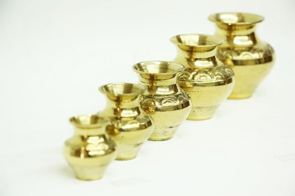 Vazo Minik 5li set Tamamı Pirinç Dekoratif Hediyelik ürün görseli 1