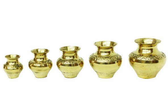 Vazo Minik 5li set Tamamı Pirinç Dekoratif Hediyelik - Resim 2