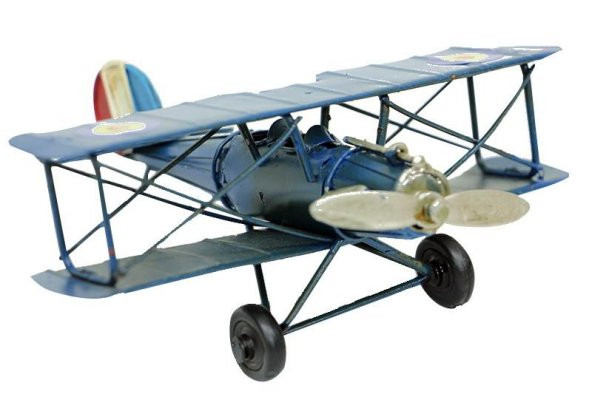 Dekoratif Metal Uçak Çift Kanatlı Biblo Dekoratif Hediyelik - Resim 2