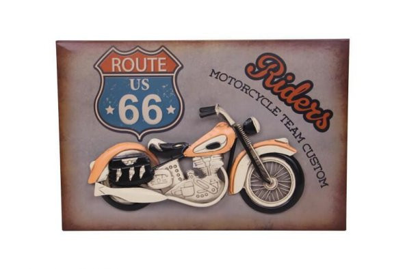 Motorsiklet Tablo Pano Vintage Dekoratif Ev Ofis Hediyelik