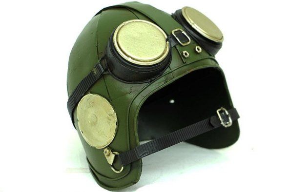 Dekoratif Metal Pilot Kaskı Biblo Vintage Ev Ofis Hediyelik - Resim 2