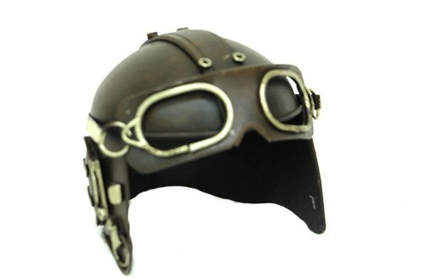 Dekoratif Metal Pilot Kaskı Biblo Vintage Dekoratif Hediyelik - Resim 3