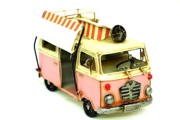 Dekoratif Metal Minibüs Çerçeveli ve Tenteli Vintage Hediyelik ürün görseli 1