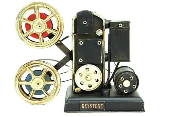 Dekoratif Metal Projektör Obje Biblo Vintage Hediyelik - Resim 2