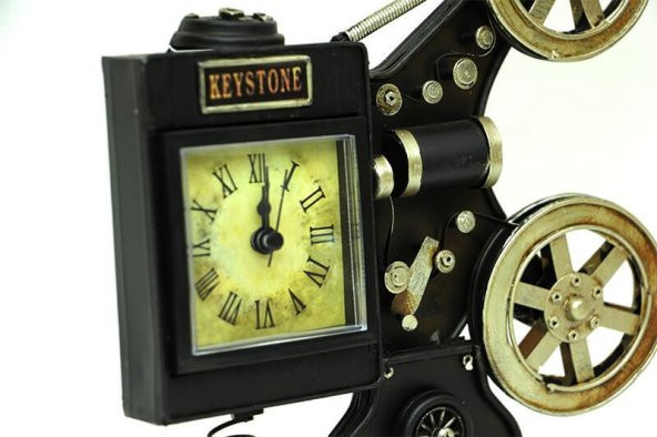 Dekoratif Metal Sinemaskop Saat Vintage Hediyelik