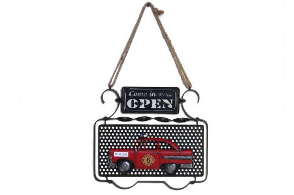 Dekoratif Metal Kapı Yazısı Araba Dekorlu Vintage Hediyelik ürün görseli