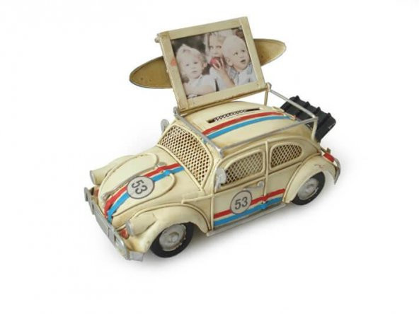 Dekoratif Metal Araba Çerçeveli ve Kumbaralı Vosvos Hediyelik ürün görseli 1