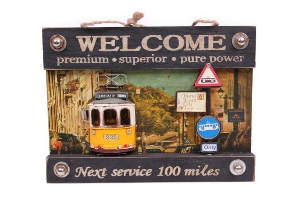Dekoratif Metal Kapı Yazısı Tramvay Dekorlu Hediyelik ürün görseli 1