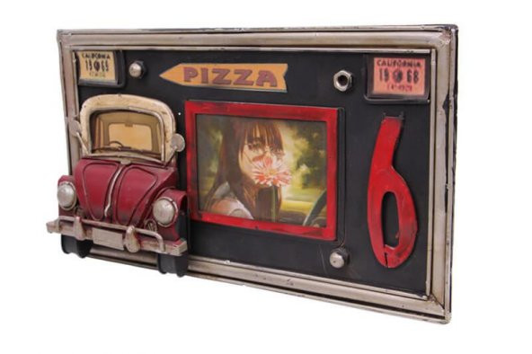 Dekoratif Metal Çerçeve Araba Dekorlu Ev Ofis Hediyelik - 3