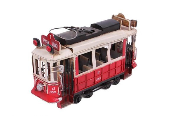 Dekoratif Metal Taksim Tramvay Vintage Biblo Hediyelik - 3