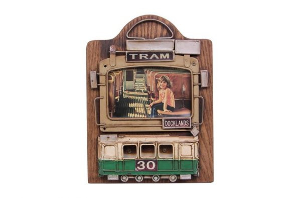 Dekoratif Metal Çerçeve Tramvay Dekorlu Vintage Hediyelik - 2