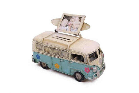 Dekoratif Metal Minibüs Çerçeveli ve Kumbaralı Hediyelik ürün görseli