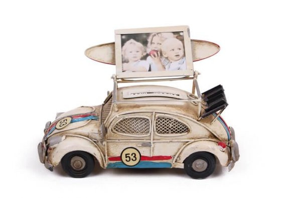 Dekoratif Metal Araba Çerçeveli ve Kumbaralı Hediyelik - Resim 2