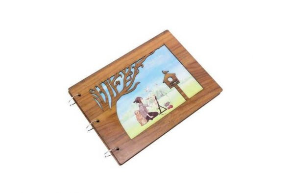 Albüm Ahşap Kapaklı Yatay Temalı Dekoratif Hediyelik - Resim 3