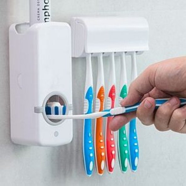 Otomatik Diş Macunu Sıkacağı Diş Fırçası Tutuculu - 4