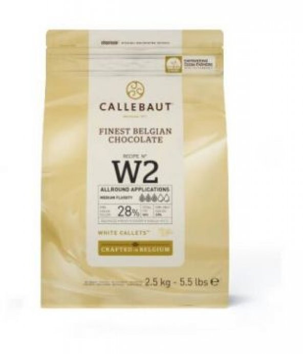 Callebaut W2 Beyaz Çikolata Drop Çikolata 2.5 Kg