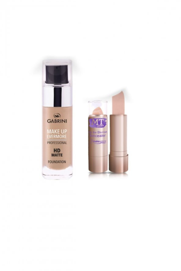 Gabrin iMat Fondöten Professional Hd Matte Foundation 2 + Mt Stick Kapatıcı Orta Ton