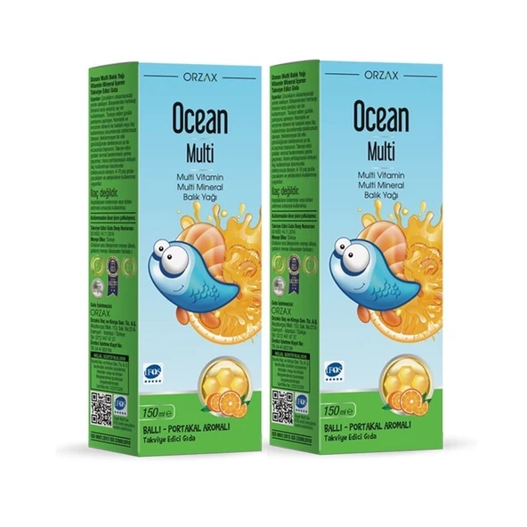 Ocean Multi Omega 3 Ballı Portakal Aromalı Balık Yağı 150 ml 2'li ürün görseli
