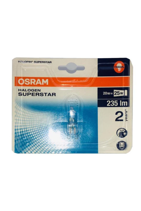 Osram Superstar 20W (25W) Dim Halojen Kapsül Ampul G9 Sarı 2700K