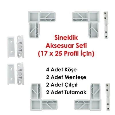 Beyaz Sineklik Aksesuar Set Kapı Pencere Sineklik Aksesuar Set Sineklik Tamirat