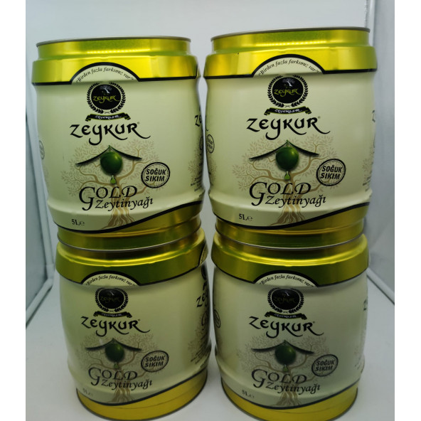 ZEYKUR GOLD NATUREL SIZMA ZEYTİNYAĞI 5L 4 ADET