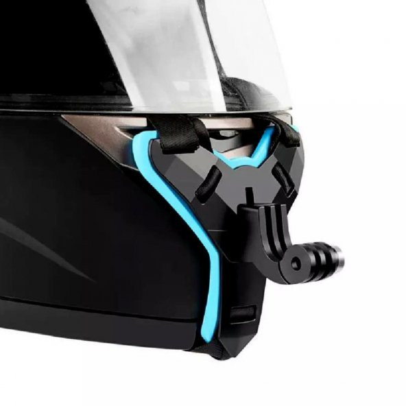 GoPro Uyumlu Kask Çene Bağlantı Kayışı Mavi