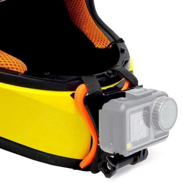 GoPro Uyumlu Kask Çene Bağlantı Kayışı Turuncu
