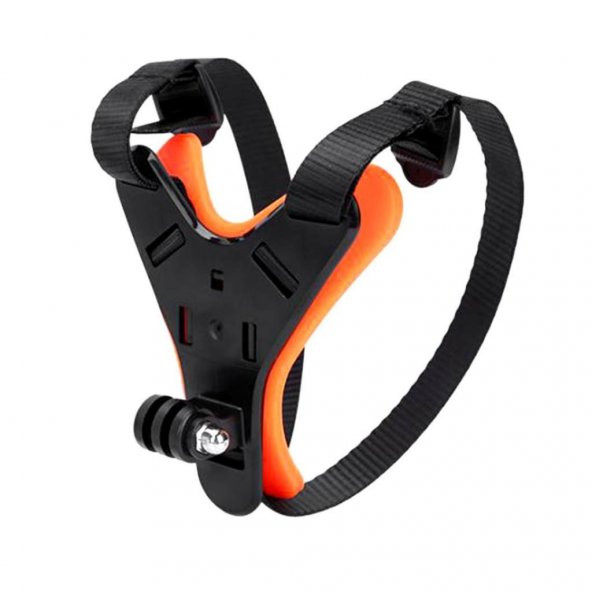 GoPro Uyumlu Kask Çene Bağlantı Kayışı Turuncu - 2