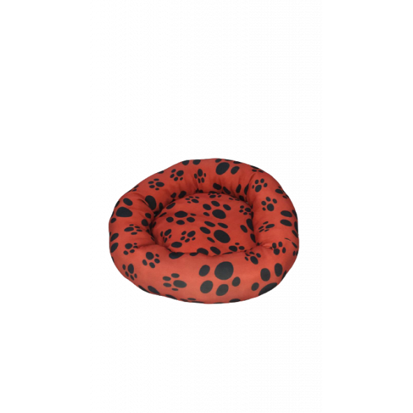 Pati Desenli Simit Kedi Yatağı 50x50 Kırmızı