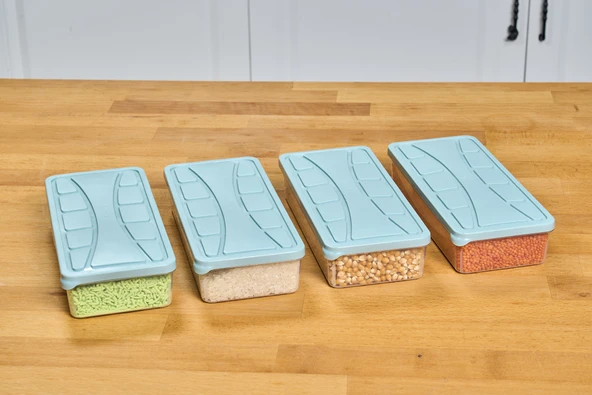 SUPERPUP SAKLAMA KABI SİLİKON KAPAK 4 ADET 1.1 LT SU YEŞİLİ DONDURUCU,ERZAK KABI - 2