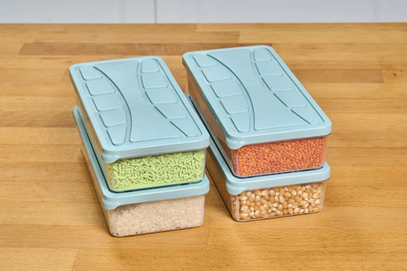 SUPERPUP SAKLAMA KABI SİLİKON KAPAK 4 ADET 1.1 LT SU YEŞİLİ DONDURUCU,ERZAK KABI - 3