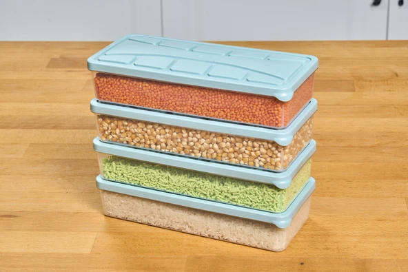 SUPERPUP SAKLAMA KABI SİLİKON KAPAK 4 ADET 1.1 LT SU YEŞİLİ DONDURUCU,ERZAK KABI - 4