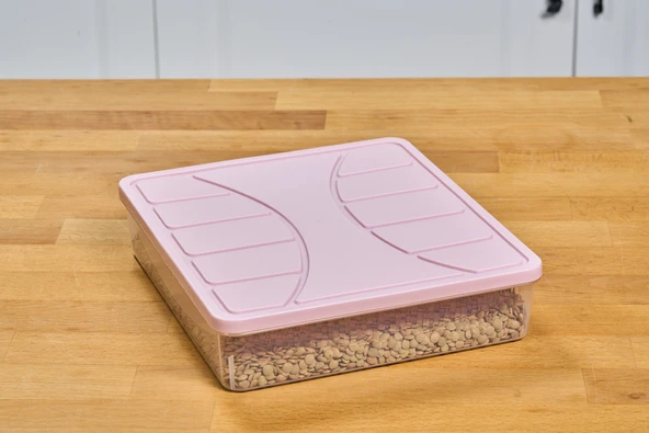 Superpup SAKLAMA KABI SİLİKON KAPAK 3 ADET 3 LİTRE PUDRA PEMBE DONDURUCU KABI - 3