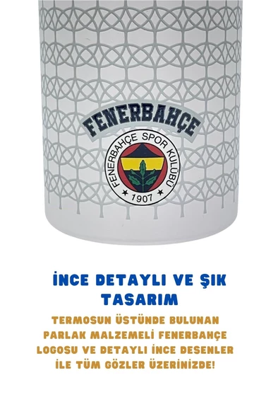 Fenerbahçe Orijinal Lisanslı 650ml Çift Katlı Paslanmaz Çelik Termos 8 Saat Sıcak Soğuk Özel Kutulu - 3