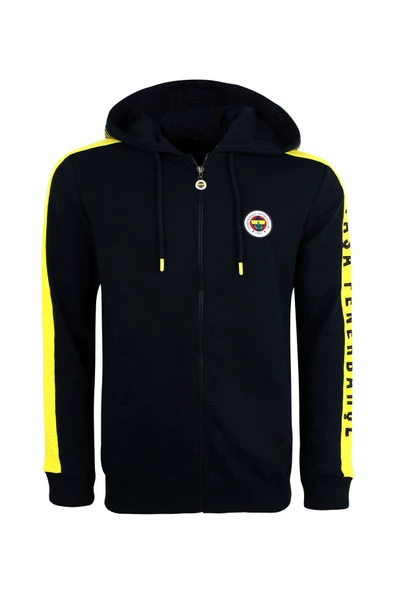 Fenerbahçe Orijinal Lisanslı Kapüşonlu Tam Fermuar Spor Sweat - 2