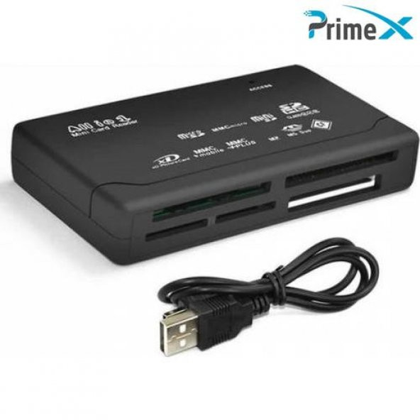 PrimeX PX-550 6 Giriş Micro,MMC,MiniSD,SC-HC,XD,MSduo,CF Kart Okuyucu USB 2.0 - 2