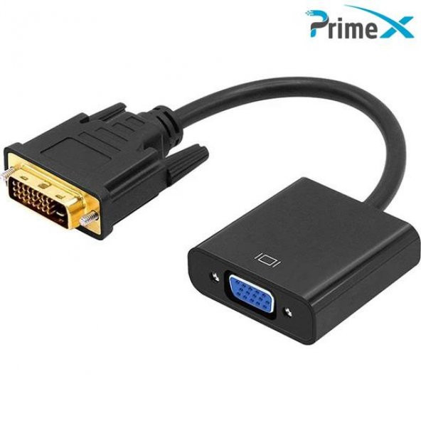 PrimeX PX-1300 DVI to VGA Aktif Dönüştürücü Kablo (DVI-D Erkek VGA Dişi) - 2