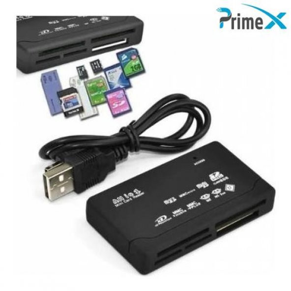 PrimeX PX-550 6 Giriş Micro,MMC,MiniSD,SC-HC,XD,MSduo,CF Kart Okuyucu USB 2.0 - 4