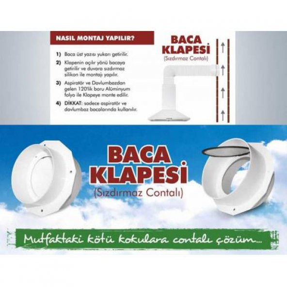 KALİTE - Aspiratör Baca Klapesi Çekvalfi ÇEKVALF KLAPA - 3