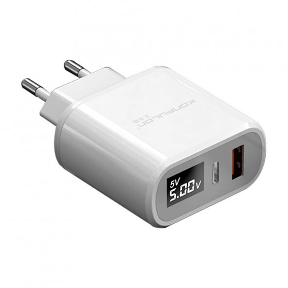 Konfulon 18W Dijital Voltaj ve Akım Göstergeli Usb ve Type-C Çıkışlı Telefon&Tablet&Apple Hızlı Şarj - 2