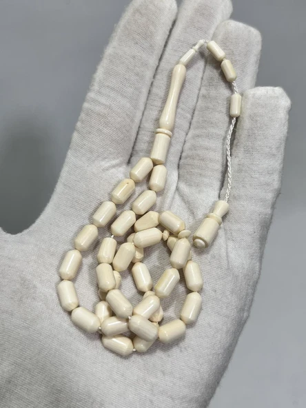 Kesme Fildişi Tesbih 12,50 Gram - Koleksiyonluk Fil Dişi Tespih - Resim 3