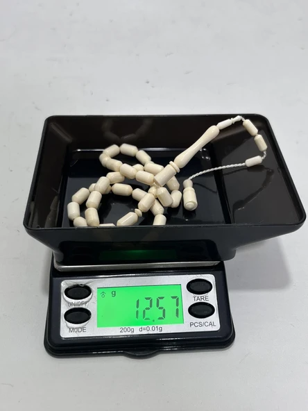 Kesme Fildişi Tesbih 12,50 Gram - Koleksiyonluk Fil Dişi Tespih - Resim 5