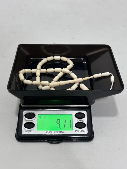 Kesme Fildişi Tesbih 9,05 Gram - Koleksiyonluk Fil Dişi Tespih - Resim 5