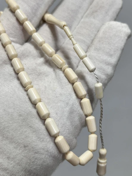 Kesme Fildişi Tesbih 9,05 Gram - Koleksiyonluk Fil Dişi Tespih - Resim 2